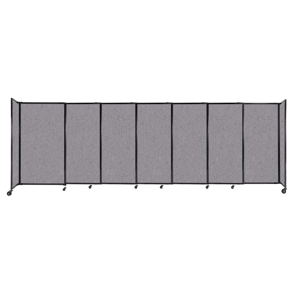 Versare StraightWall Sliding Portable Partition 15'6" x 5' Cloud Gray Fabric 1460708 - main